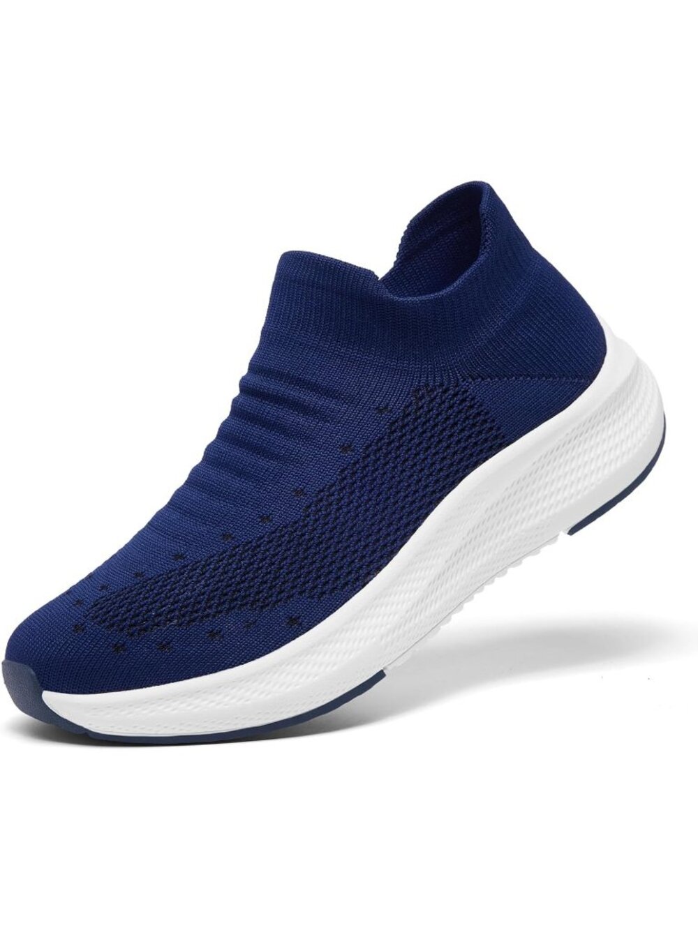 Women's Blue Comfort Lightweight Sock Work Mesh Slip on Casual Sneaker Shoes
